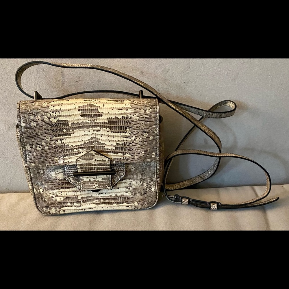 Reed Krakoff Leather Python Design Mini Shoulder Adjustable Crossbody Bag.